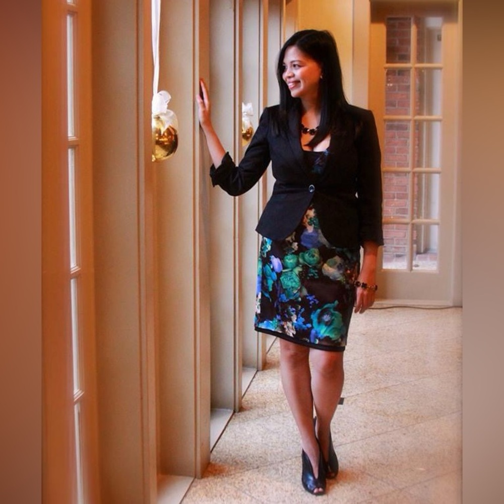 Ivy & Blu • Floral Print Ruched Sheath Dress